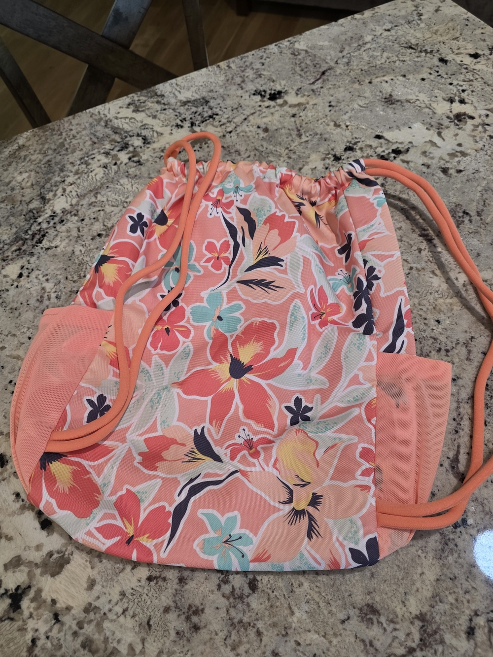 Vera Bradley Coral Floral Drawstring Backpack